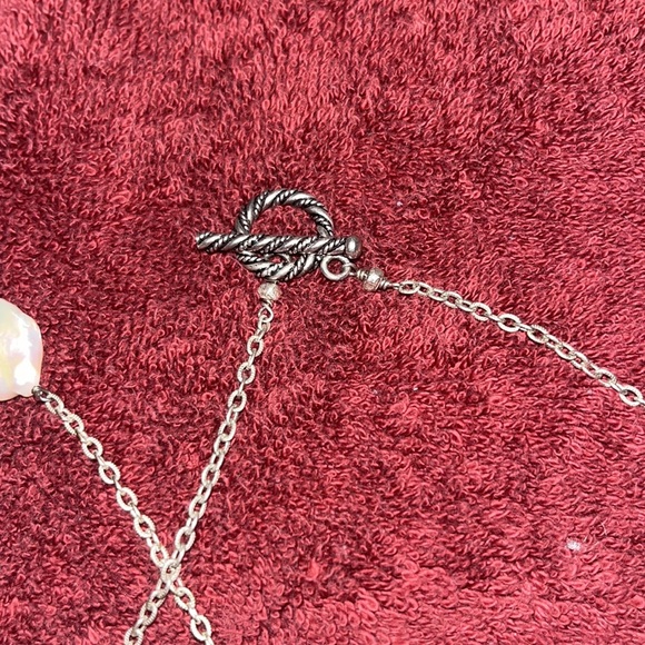 Mabé Pearl and Silver Chain Long Necklace - Picture 2 of 4